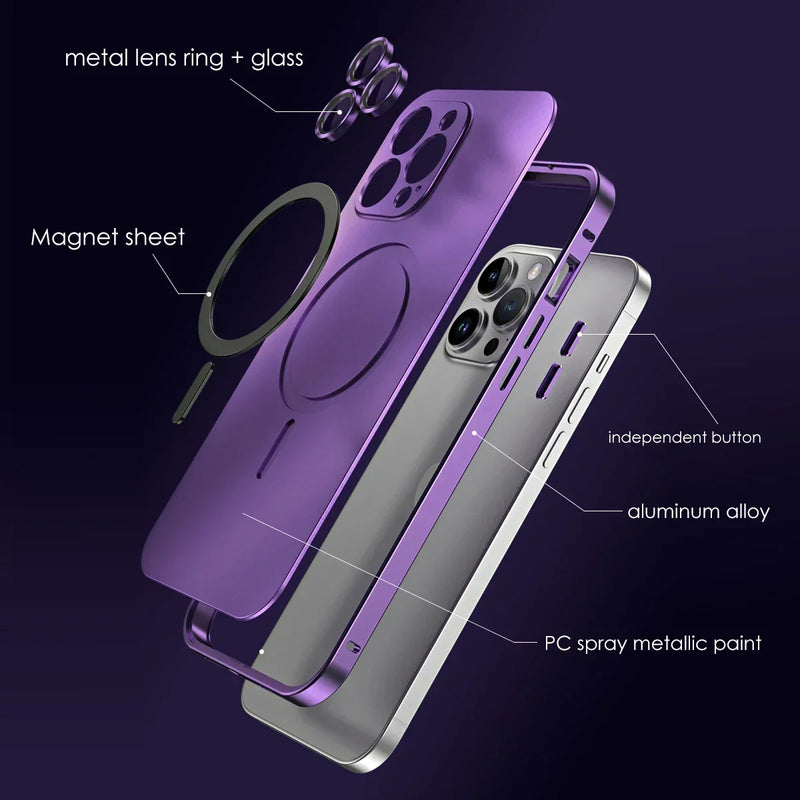 Capa Magnética Magsafe p/ iPhone 13/14/15 Pro Max – Proteção Premium com Vidro Temperado