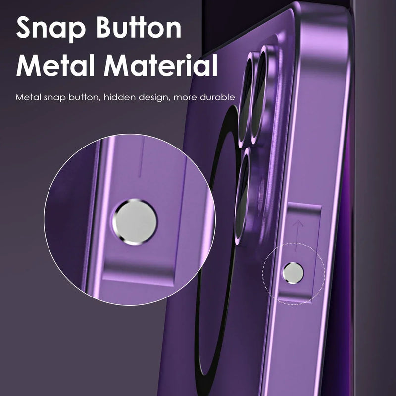 Capa Magnética Magsafe p/ iPhone 13/14/15 Pro Max – Proteção Premium com Vidro Temperado